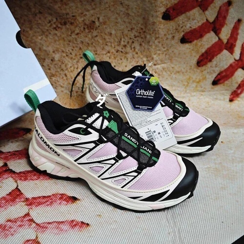 Salomon Pink Black White Trail Sneakers
